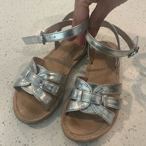 Crewcuts Silver Dress Shoes with Bow Details